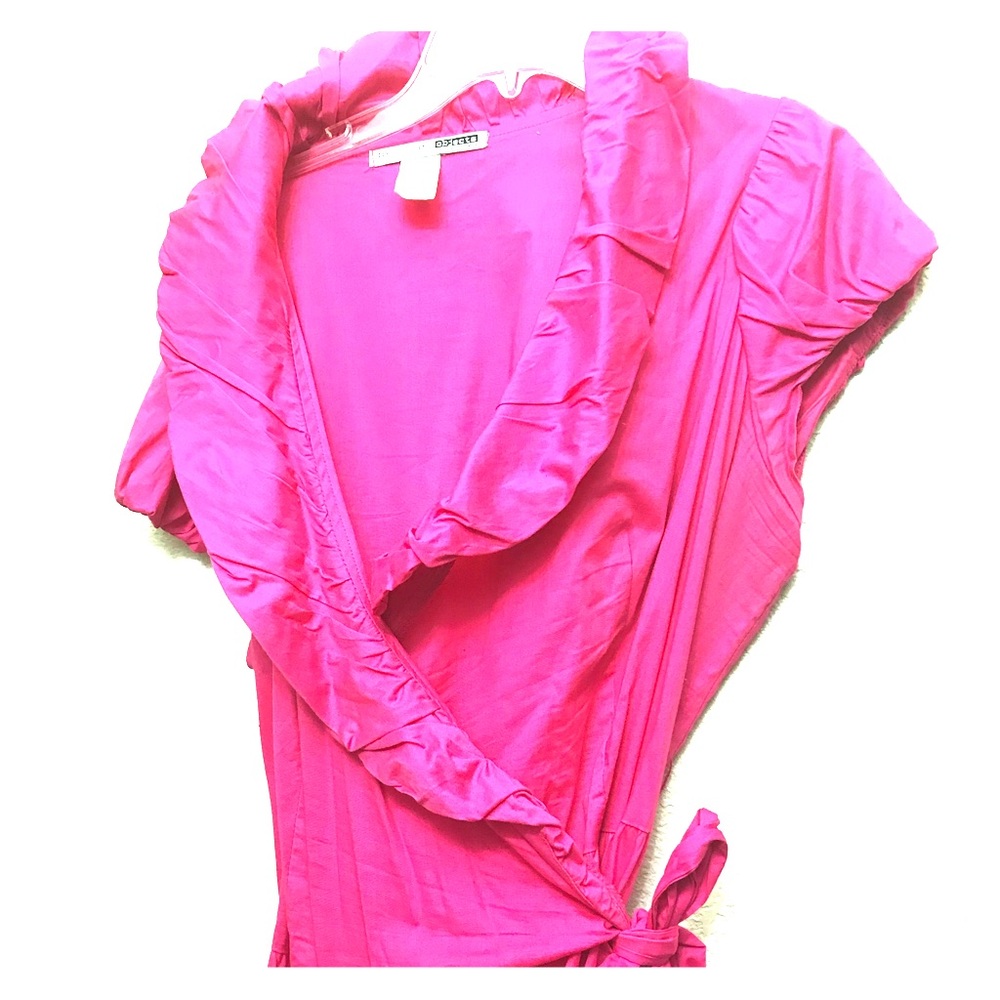 Pink wrap dress